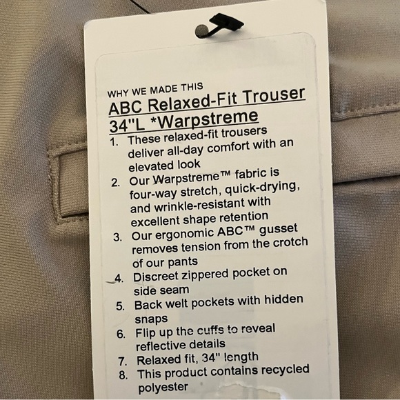 Men’s Lululemon ABC relaxed fit trouser - Picture 2 of 4